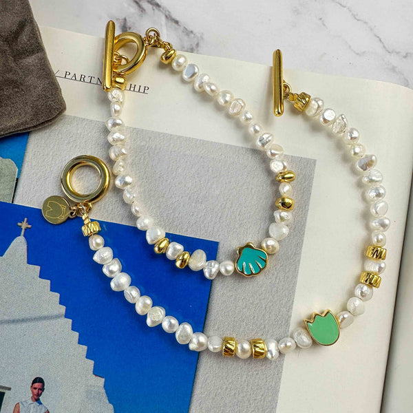 Βραχιόλι Sping με μαργαριτάρια