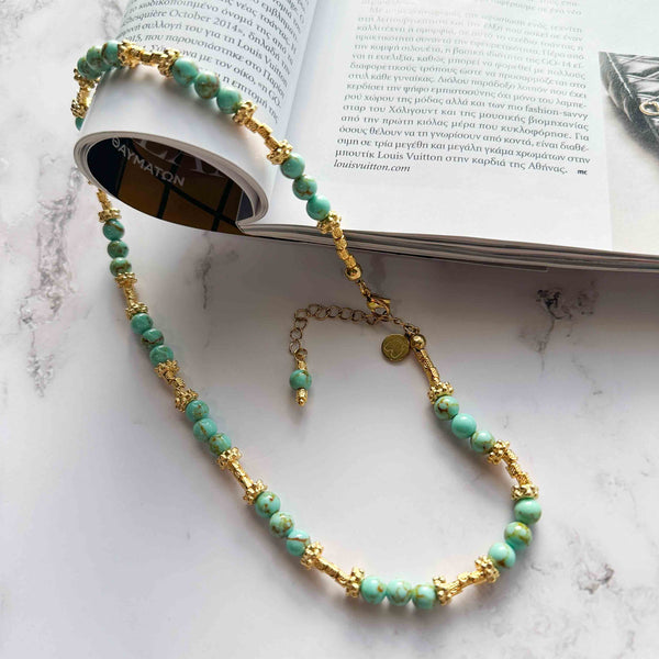 Κολιέ με πράσινους χαολίτες