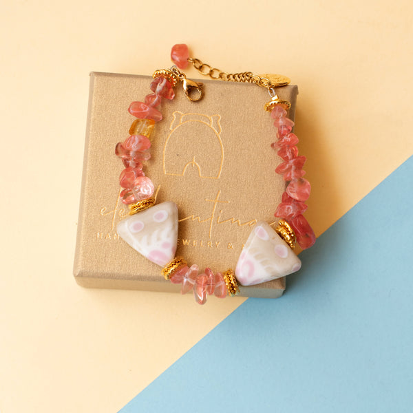 Βραχιόλι με γυάλινες τύπου Μουράνο πέτρες