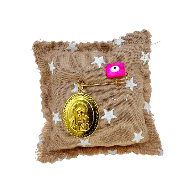 Παραμάνα παιδική με ματάκι φίλντισι και εικονίτσα