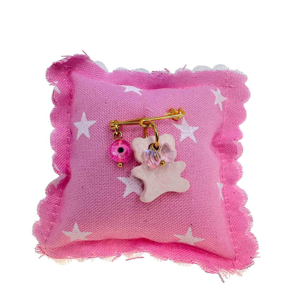 Παραμάνα Βρεφική με Αρκουδάκι και Κρυσταλλάκι Για Κορίτσι