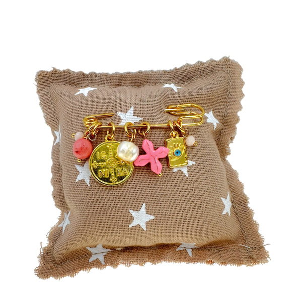 Παραμάνα παιδική σε ροζ χρωματισμούς