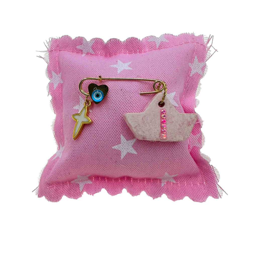 Παραμάνα Βρεφική με Καραβάκι, Σταυρό και Ματάκι Για Κορίτσι