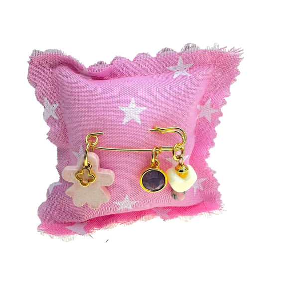 Παραμάνα Βρεφική με Κοριτσάκι, Καρδιά και Κρύσταλλο για Κορίτσι