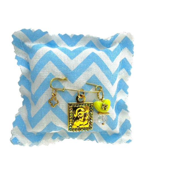 Παραμάνα Βρεφική με Παναγία και Καρδιά για Αγόρι