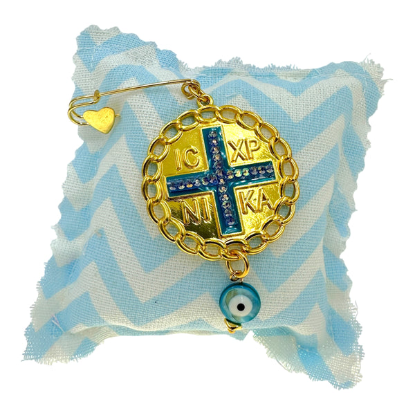 Παραμάνα φυλαχτό με καρδιά, γαλάζιο ματάκι και ''ΙCΧC ΝIΚA''