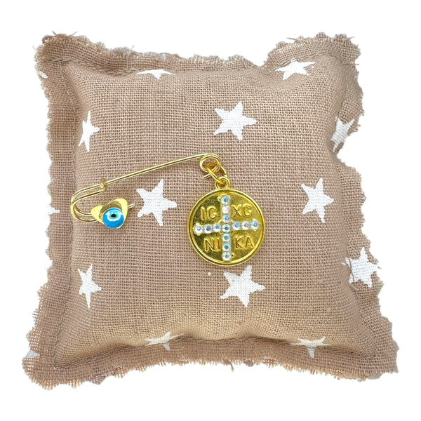 Παραμάνα παιδική καρδούλα με φυλαχτό ICXC NIKA