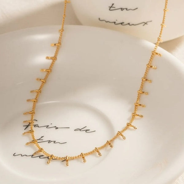 Κολιέ αλυσίδα ατσάλινη 24Κ