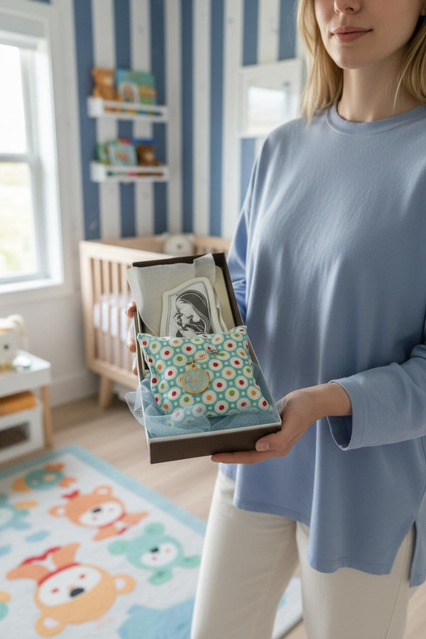 Baby Kit Νεογέννητου Αγοριού – Επιτραπέζια Εικόνα Παναγίας & Παραμάνα IC XC NIKA