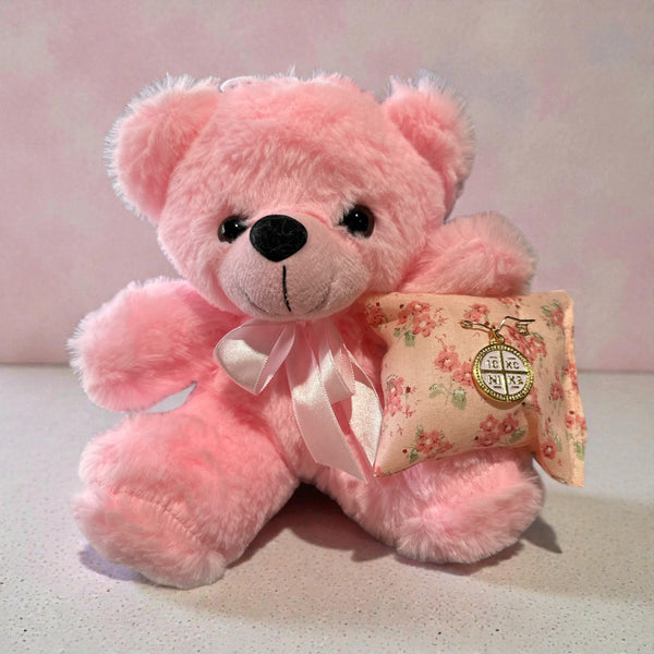 Baby Gift Set για Νεογέννητο Κοριτσιού Ροζ Αρκουδάκι με Παραμάνα IC XC NIKA – Γλυκό Φυλαχτό για Νεογέννητο