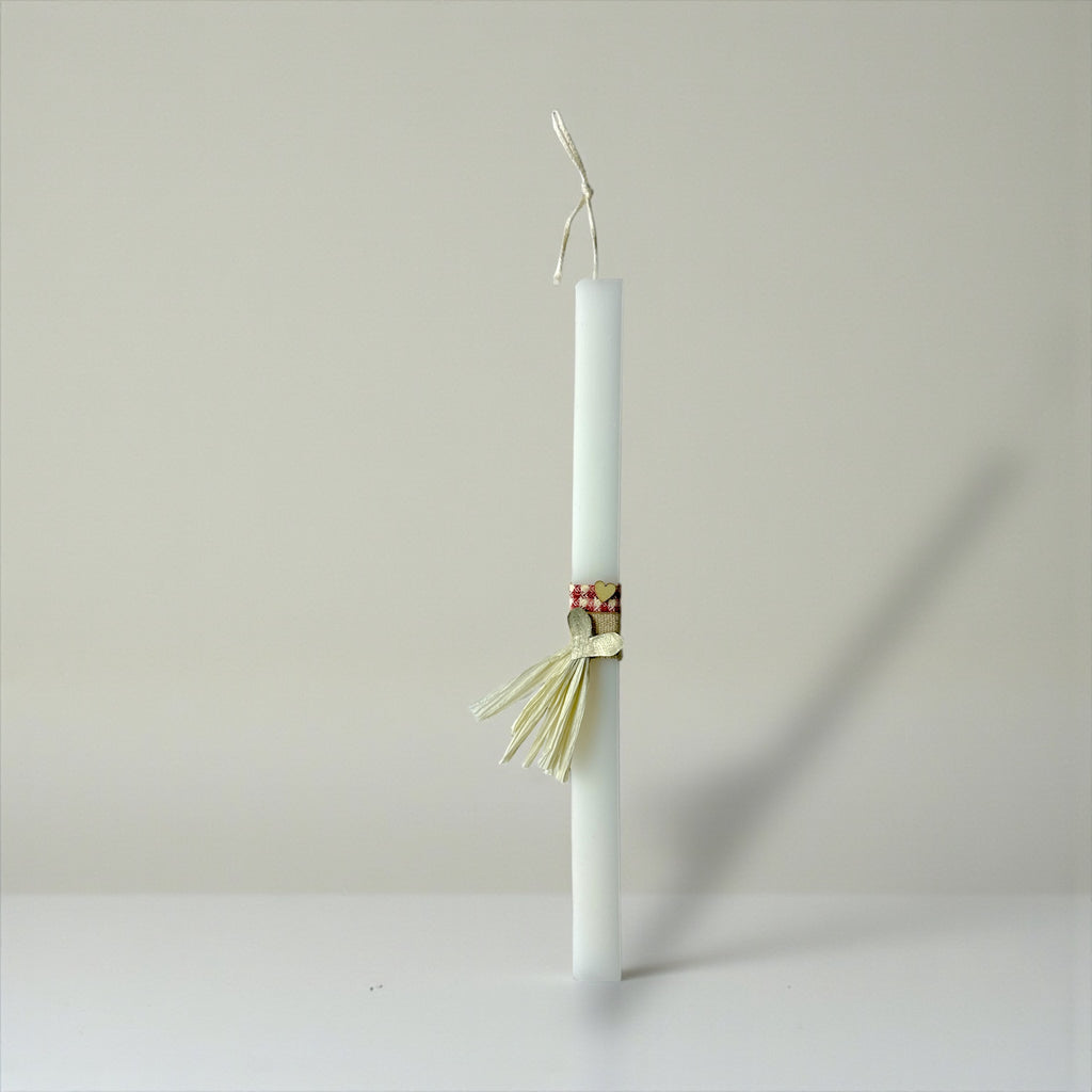 Λαμπάδα με Καρδιά και Φυσική Φούντα