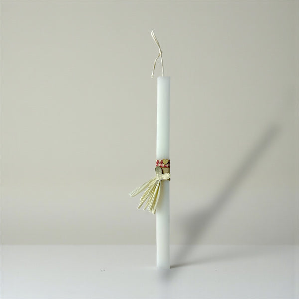 Λαμπάδα με Καρδιά και Φυσική Φούντα