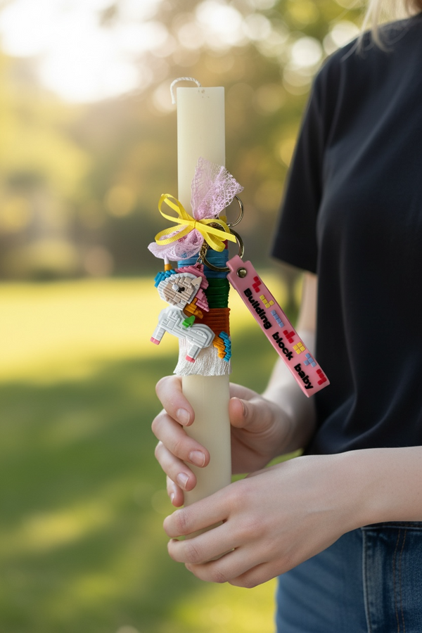 Παιδική Πασχαλινή Λαμπάδα με Μπρελόκ Μονόκερο