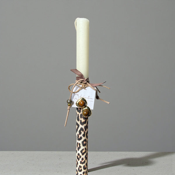 Πασχαλινή Λαμπάδα με Animal Print & Σκουλαρίκια Μάτι Τίγρης