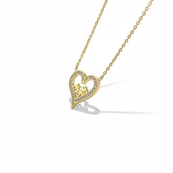 Gold heart necklace with 