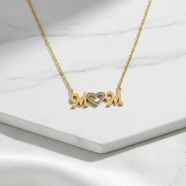 Gold tone stainless steel necklace with 