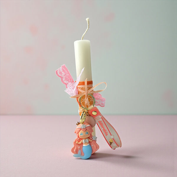 Χειροποίητη Λαμπάδα Μπρελόκ Γοργόνα