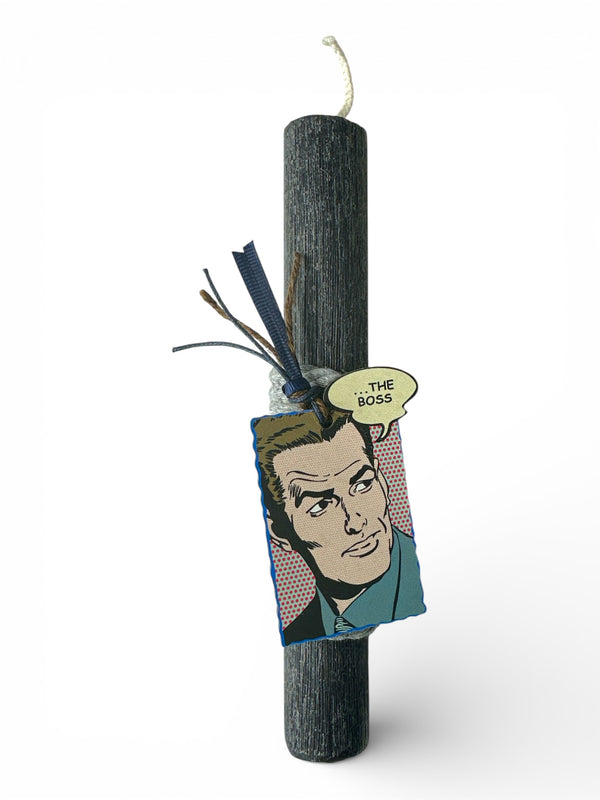 Ανδρική Πασχαλινή Λαμπάδα “The Boss” με Pop Art Σχέδιο