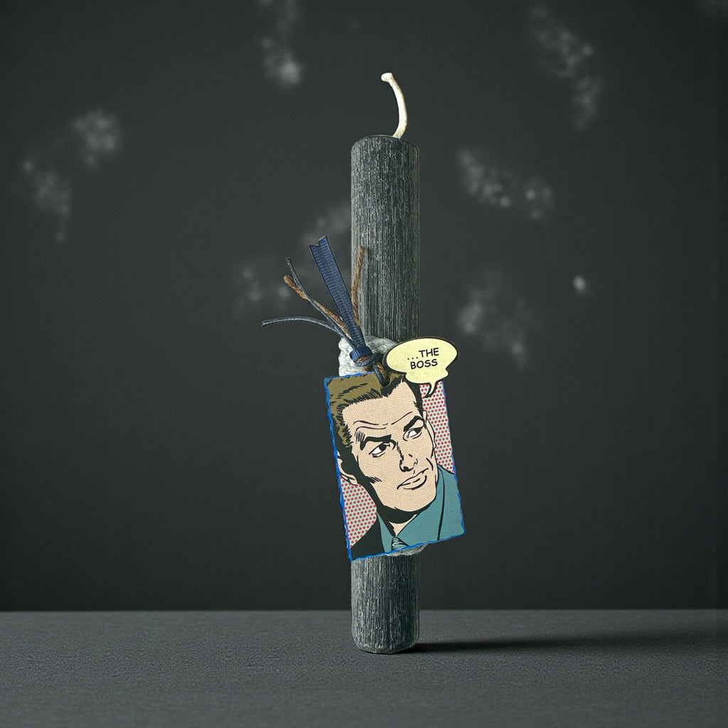 Ανδρική Πασχαλινή Λαμπάδα “The Boss” με Pop Art Σχέδιο