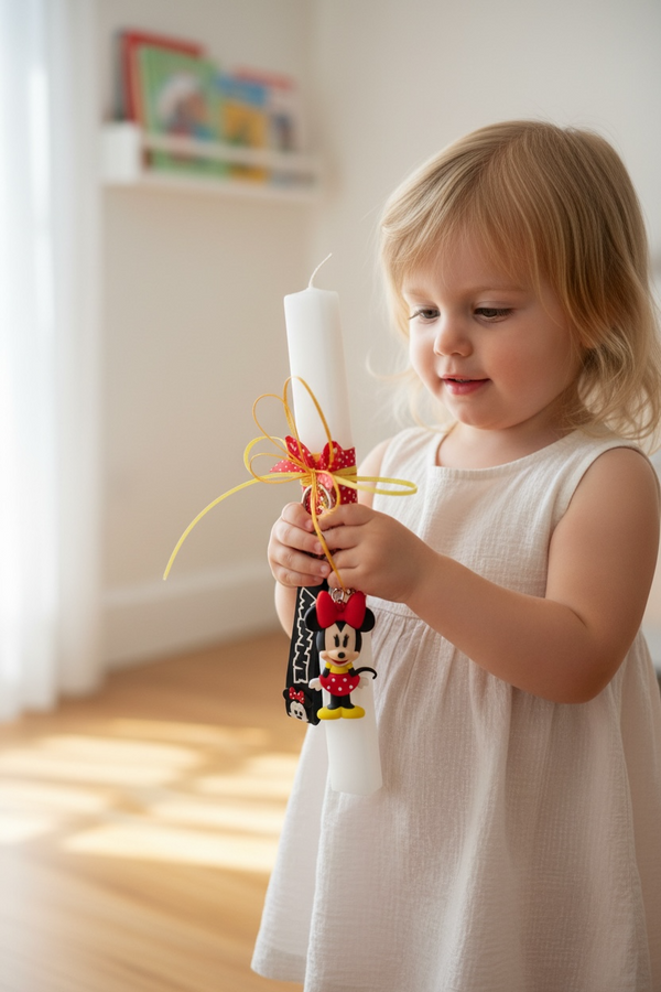 Χειροποίητη Λαμπάδα Μπρελόκ Minnie