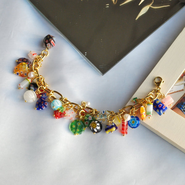 Βραχιόλι με mix γυάλινες πέτρες