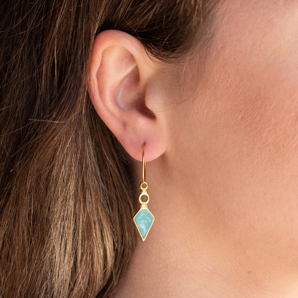 Σκουλαρίκια Κρίκοι ρόμβος με σμάλτο