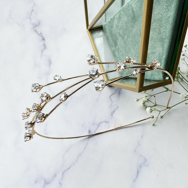 Νυφική Επίχρυση Στέκα με στρας