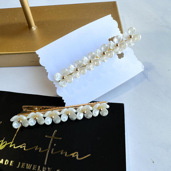 Tσιμπιδάκια μαλλιών Σετ 2 κλιπ με σχέδιο λουλούδια