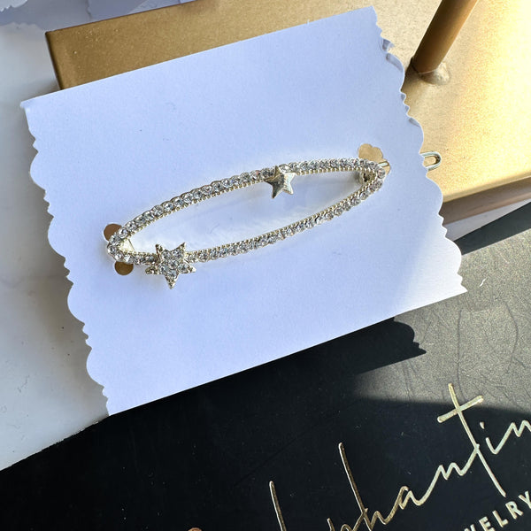 Tσιμπιδάκι Μπαρέτα μαλλιών κλιπ με αστεράκια & στρας