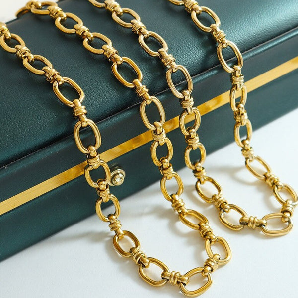 Κολιέ ατσάλινη αλυσίδα ''The gold knot''